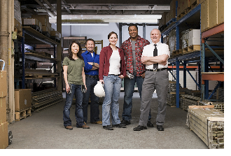 "Image of employees in a warehouse"